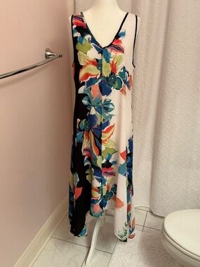 Floral Multicolor V-Neck Slip Dress